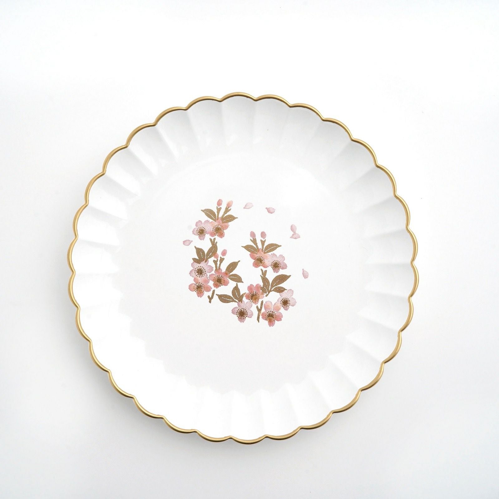 さくら漆器 【山中塗】さくら5.5 フラワー彩り皿揃（白/ピンク）〈5枚
