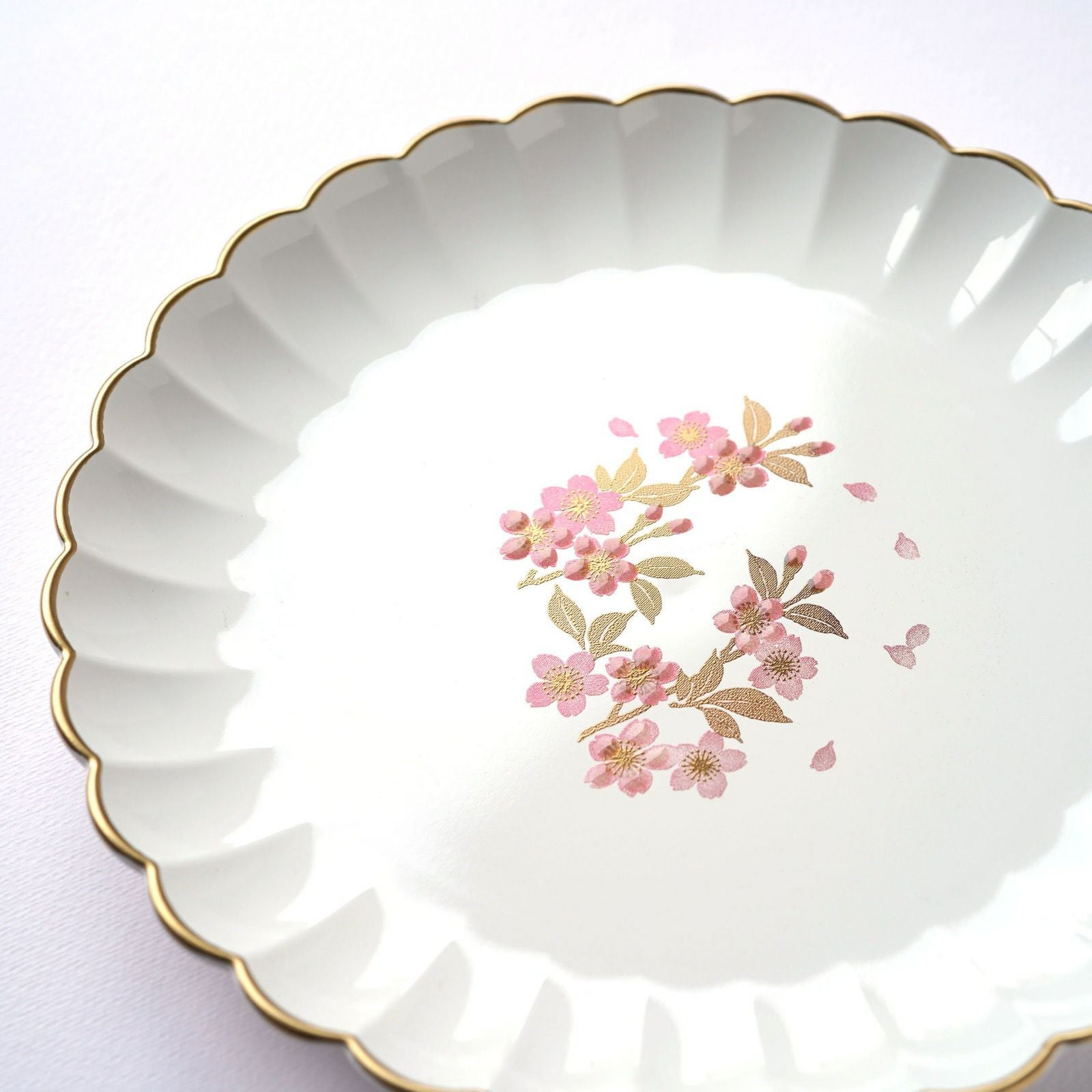 さくら漆器 【山中塗】さくら5.5 フラワー彩り皿揃（白/ピンク）〈5枚
