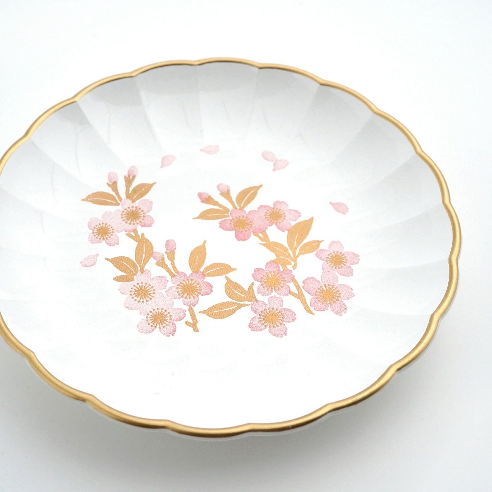 さくら漆器 【山中塗】さくら3.5 フラワー小皿揃（白/ピンク）〈5枚