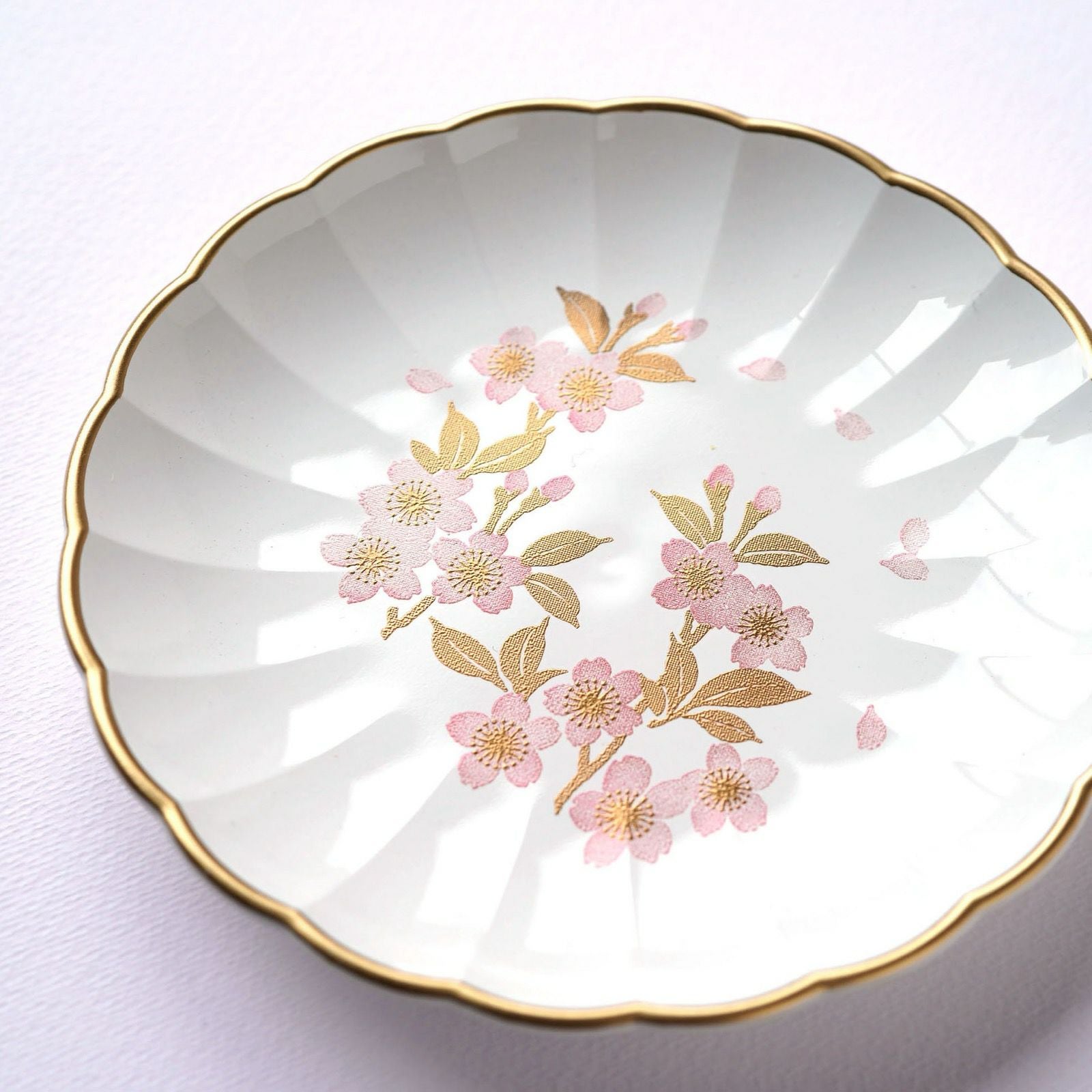 さくら漆器 【山中塗】さくら3.5 フラワー小皿揃（白/ピンク）〈5枚