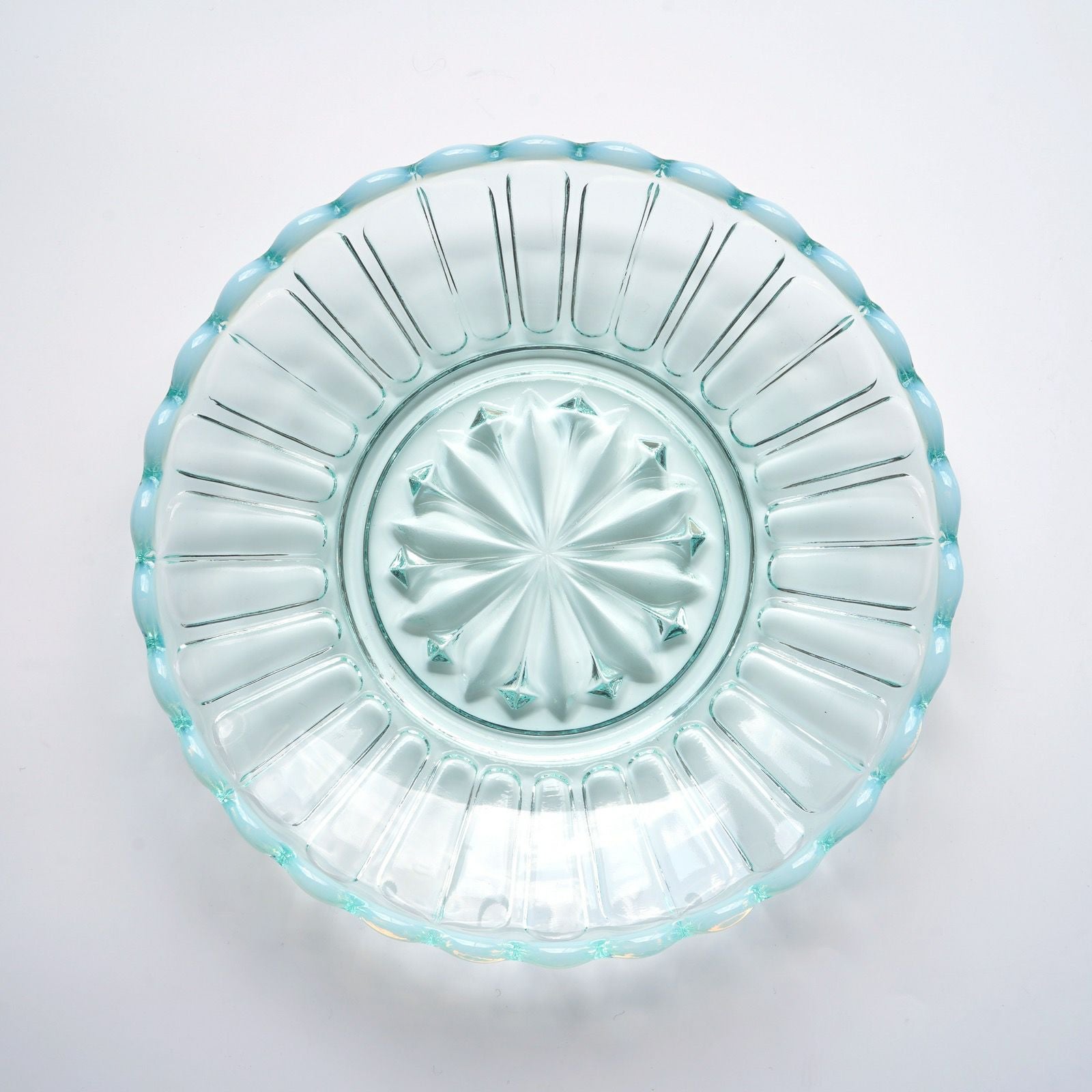 食器 GLASS 廣田硝子 【廣田硝子】雪の花 デザートトレー ブルー〈1枚〉 |皿や鉢