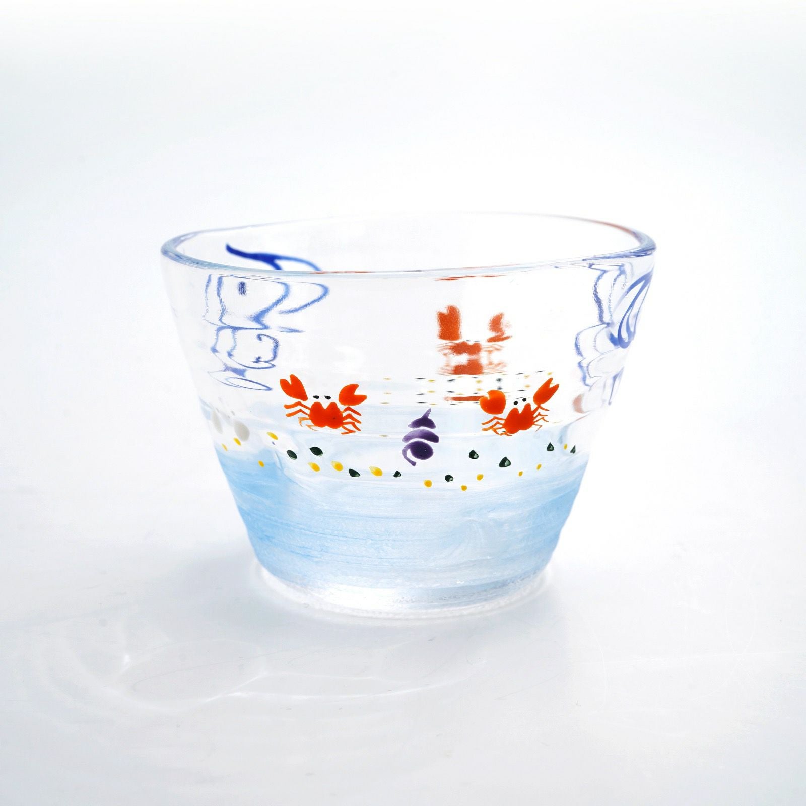 京の色絵ガラス 【京絵付け】京の色絵ガラス そば猪口 蟹〈1個〉 |皿や