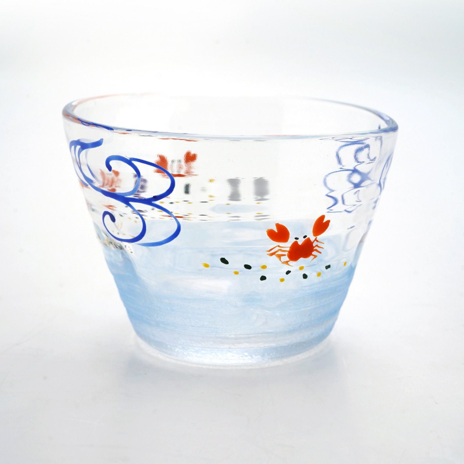 京の色絵ガラス 【京絵付け】京の色絵ガラス そば猪口 蟹〈1個〉 |皿や