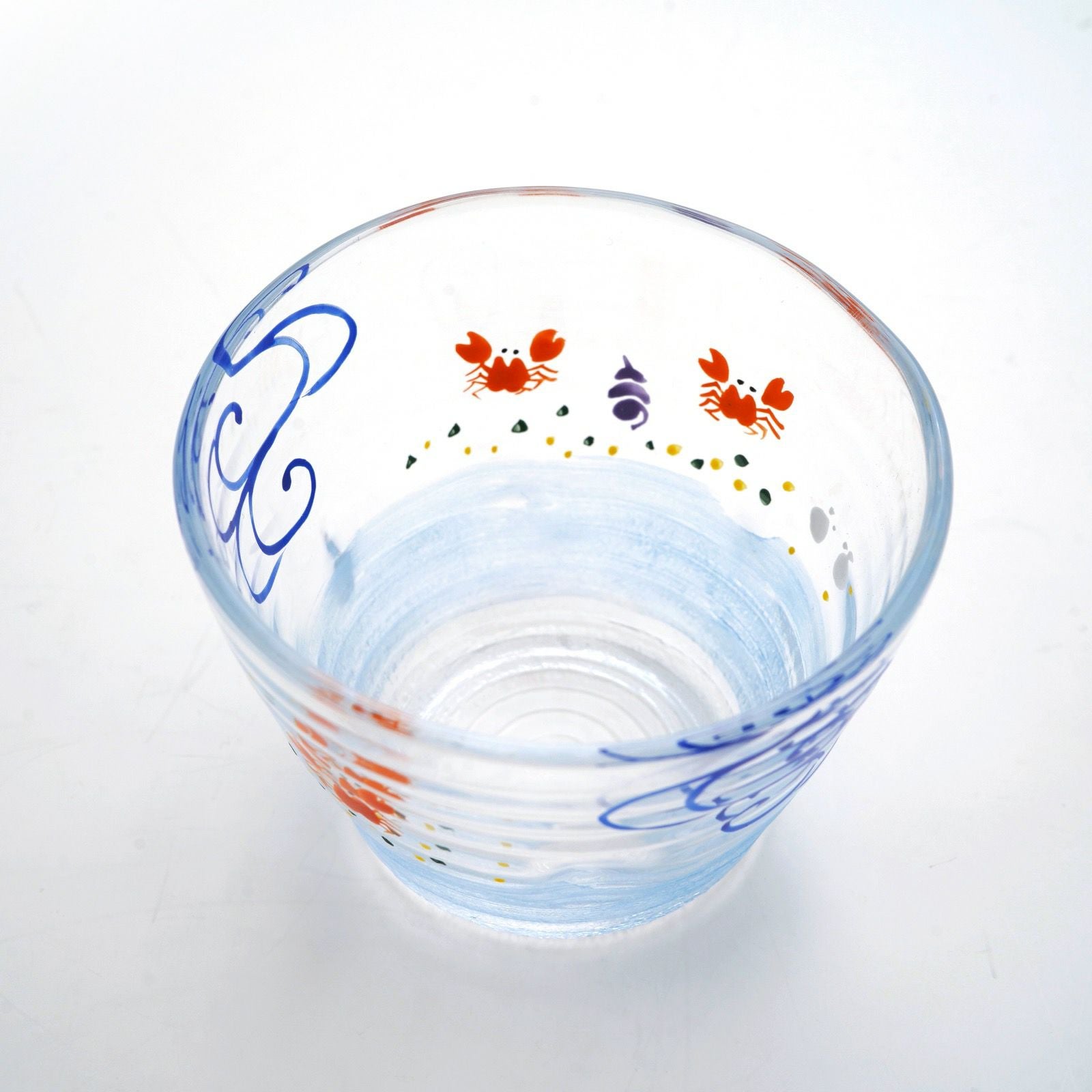 京の色絵ガラス 【京絵付け】京の色絵ガラス そば猪口 蟹〈1個〉 |皿や
