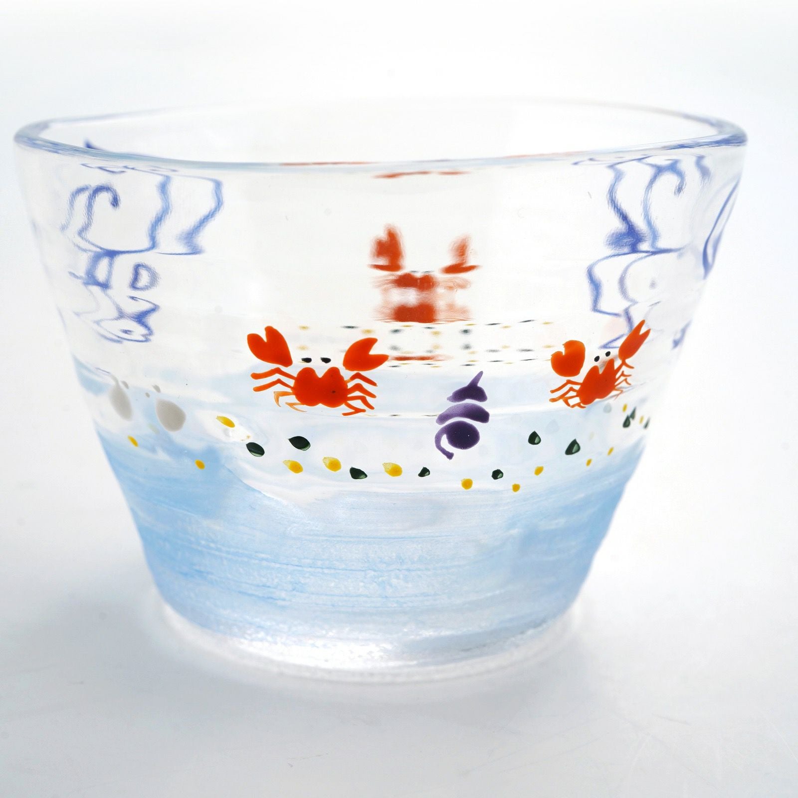 京の色絵ガラス 【京絵付け】京の色絵ガラス そば猪口 蟹〈1個〉 |皿や