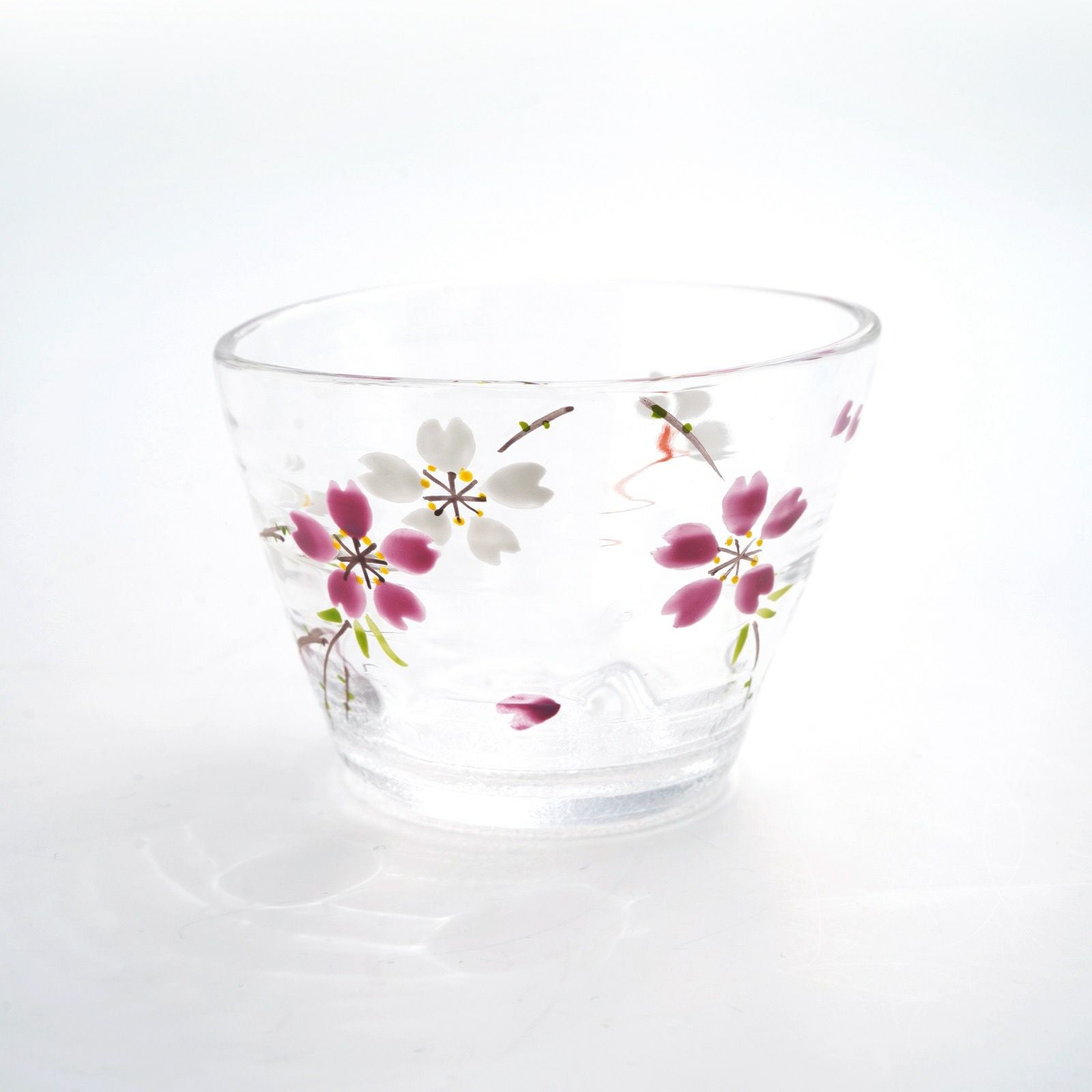 京の色絵ガラス 【京絵付け】京の色絵ガラス そば猪口 桜〈1個〉 |皿や