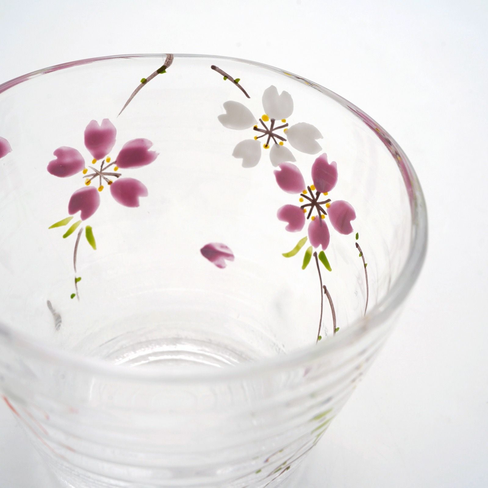 京の色絵ガラス 【京絵付け】京の色絵ガラス そば猪口 桜〈1個〉 |皿や