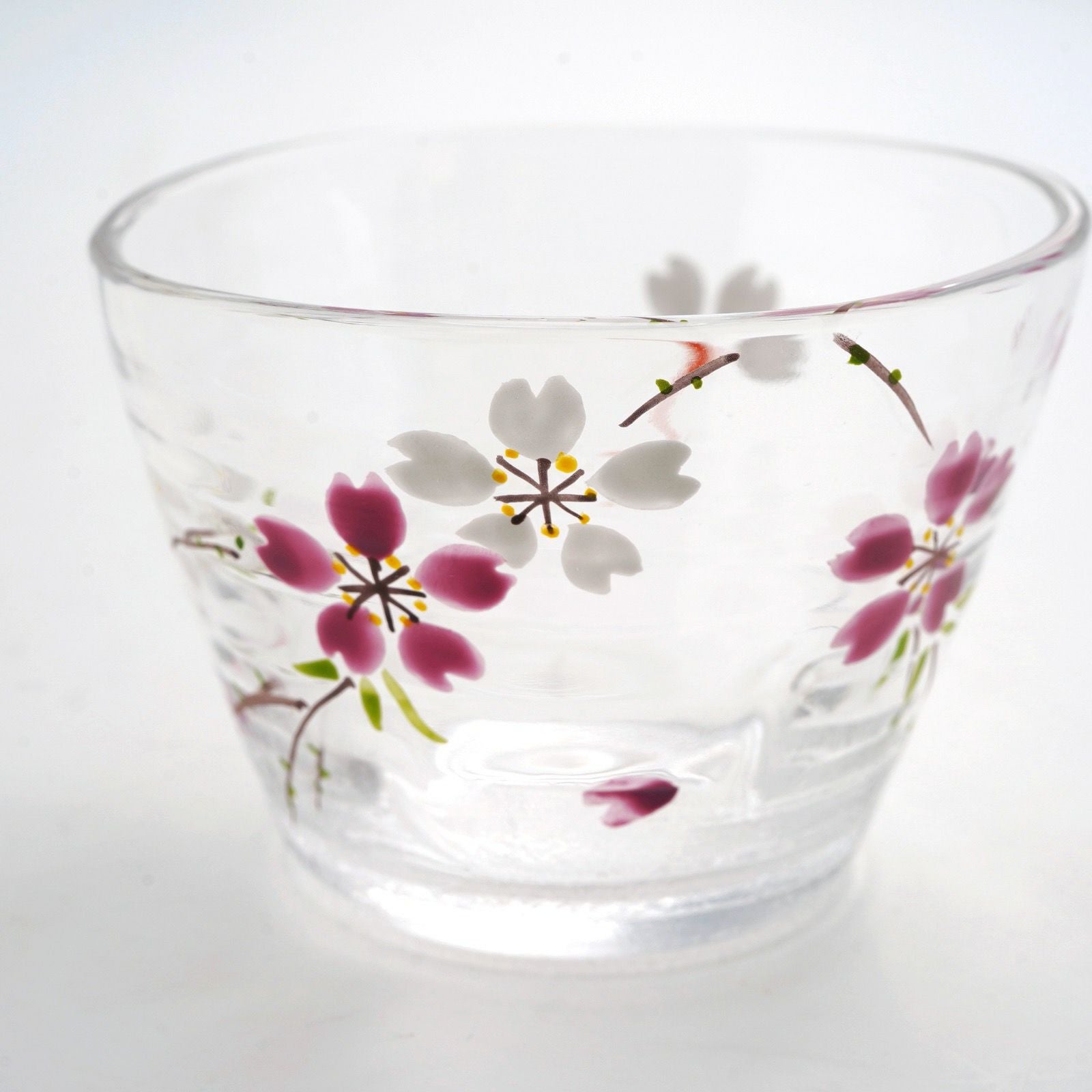京の色絵ガラス 【京絵付け】京の色絵ガラス そば猪口 桜〈1個〉 |皿や