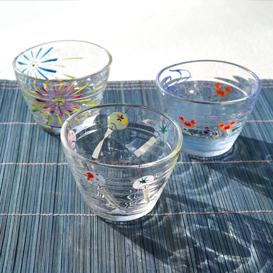 京の色絵ガラス 【京絵付け】京の色絵ガラス そば猪口 風鈴〈1個〉 |皿