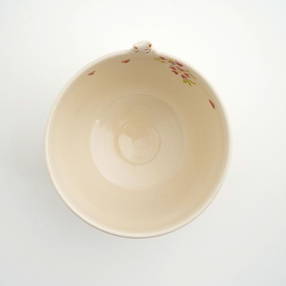 京焼・清水焼（京都府） 【京焼・清水焼】桜ねこ 抹茶碗〈1個〉 |皿や