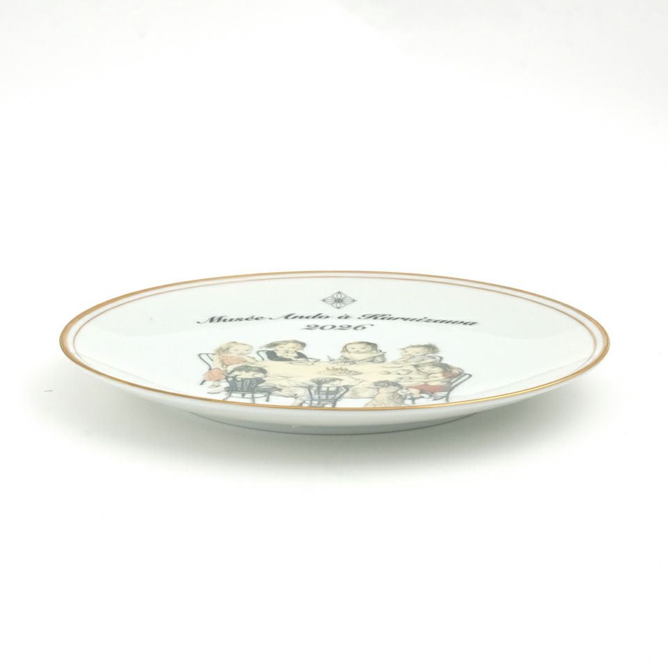 ✨新品☆海外作家品、絵皿、裏側に作家名入り イニシャル入りピリヴィッツ社の金彩平皿 フランスアンティーク