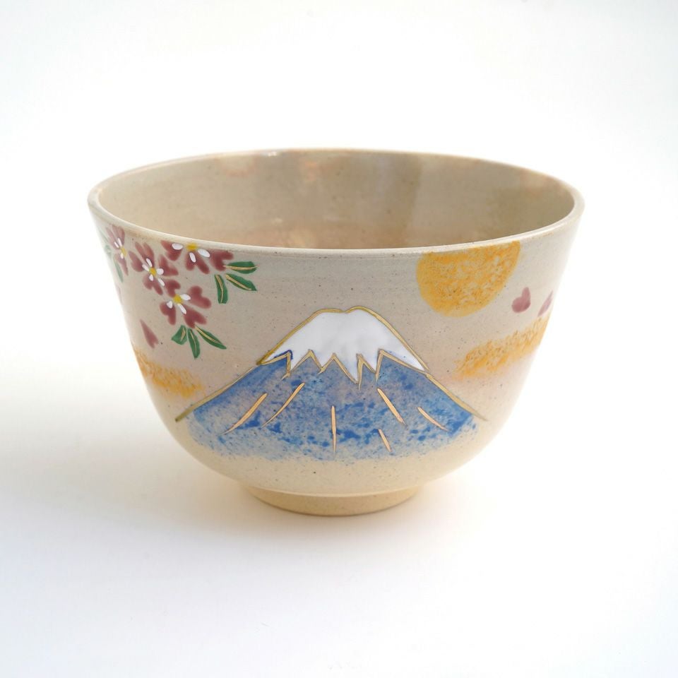 京焼・清水焼（京都府） 【京焼・清水焼】富士山 桜 抹茶碗〈1個〉 |皿