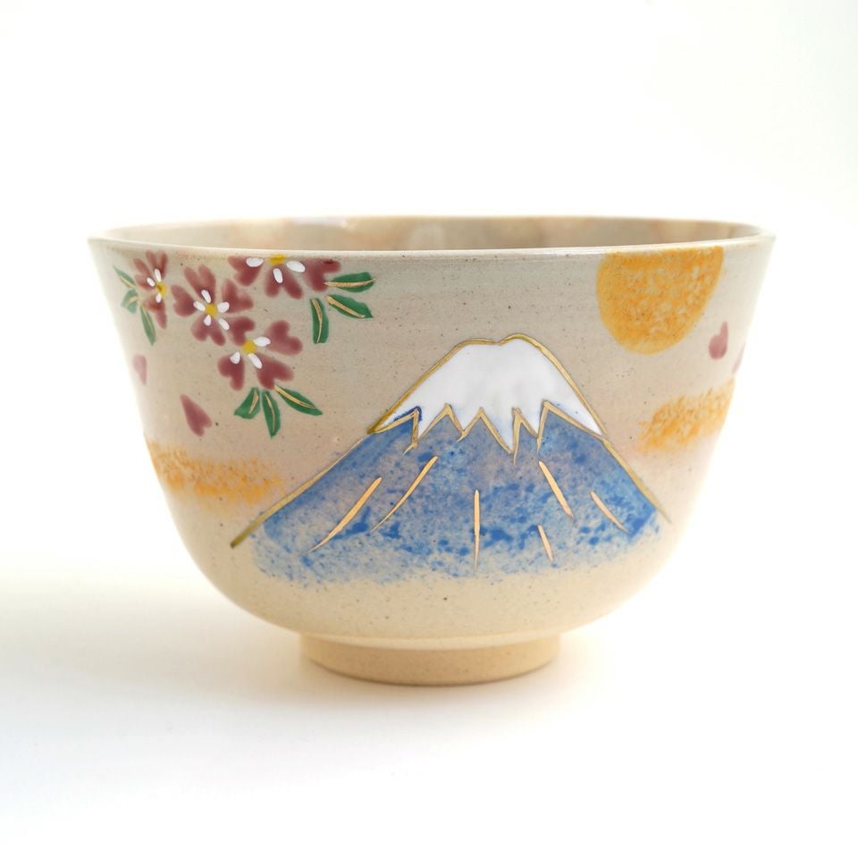京焼・清水焼（京都府） 【京焼・清水焼】富士山 桜 抹茶碗〈1個〉 |皿