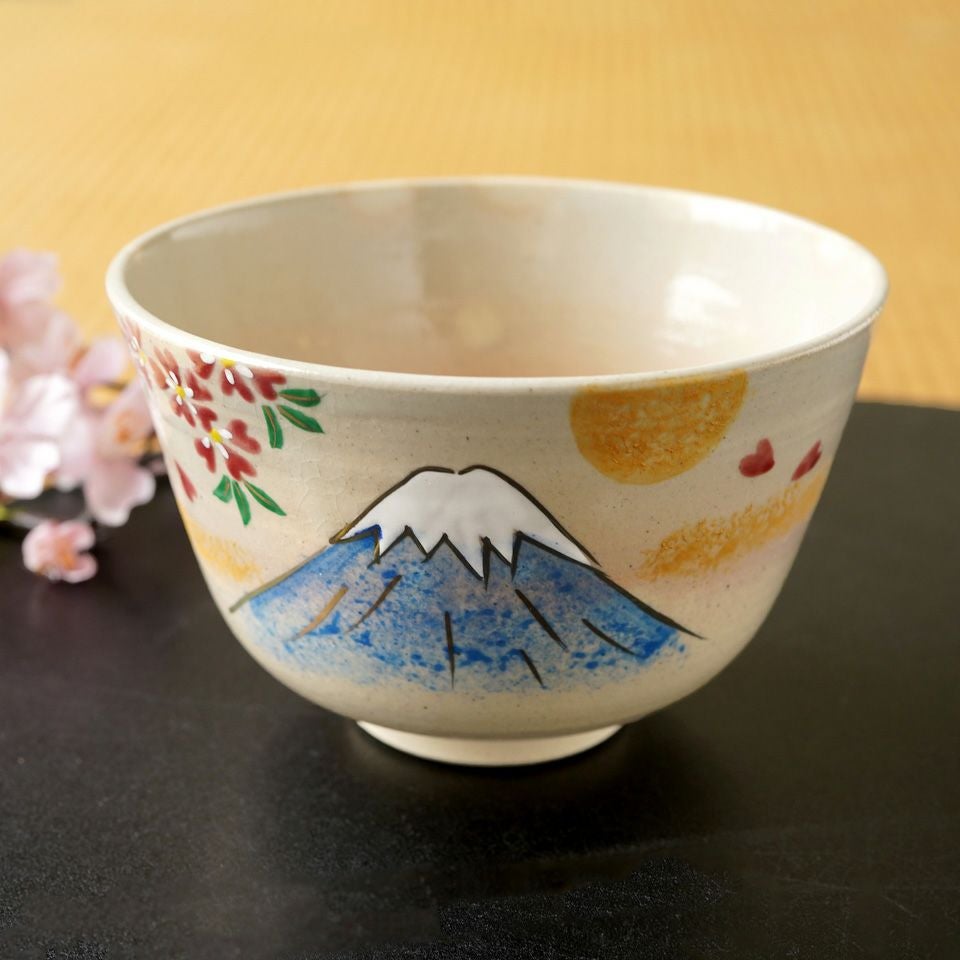 京焼・清水焼（京都府） 【京焼・清水焼】富士山 桜 抹茶碗〈1個〉 |皿