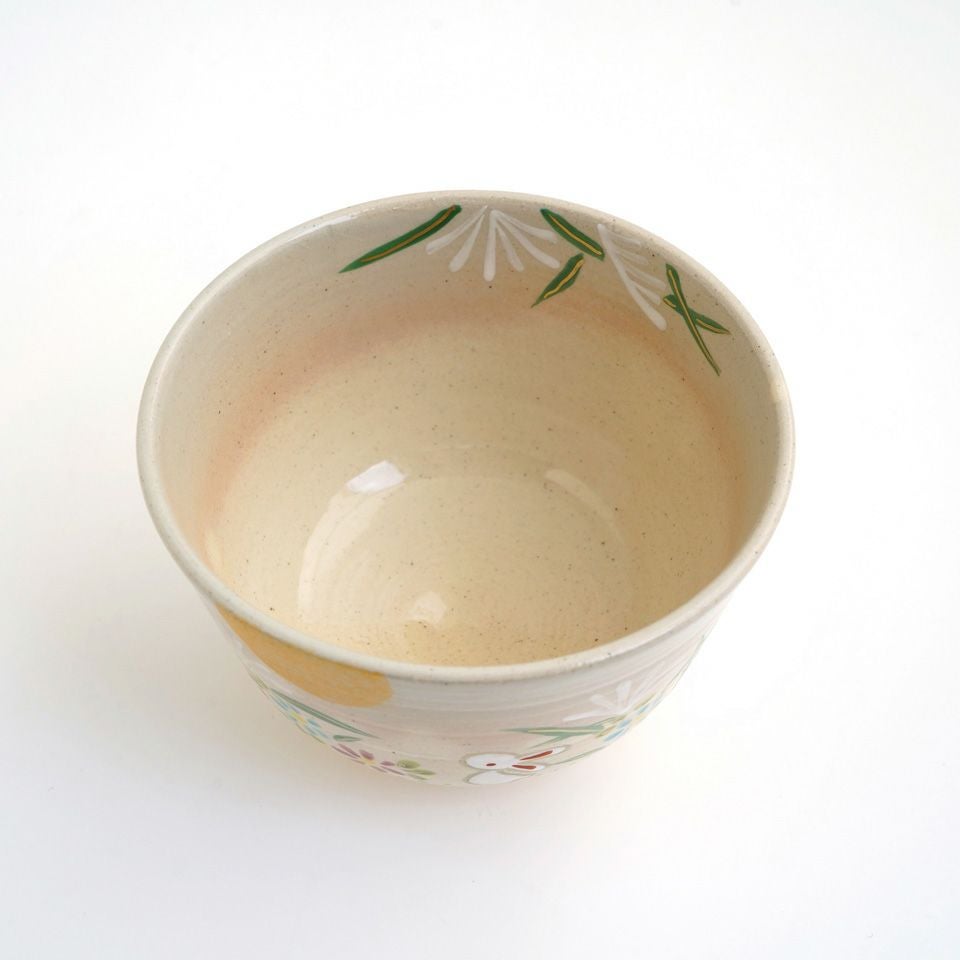 京焼・清水焼（京都府） 【京焼・清水焼】月見うさぎ 抹茶碗〈1個
