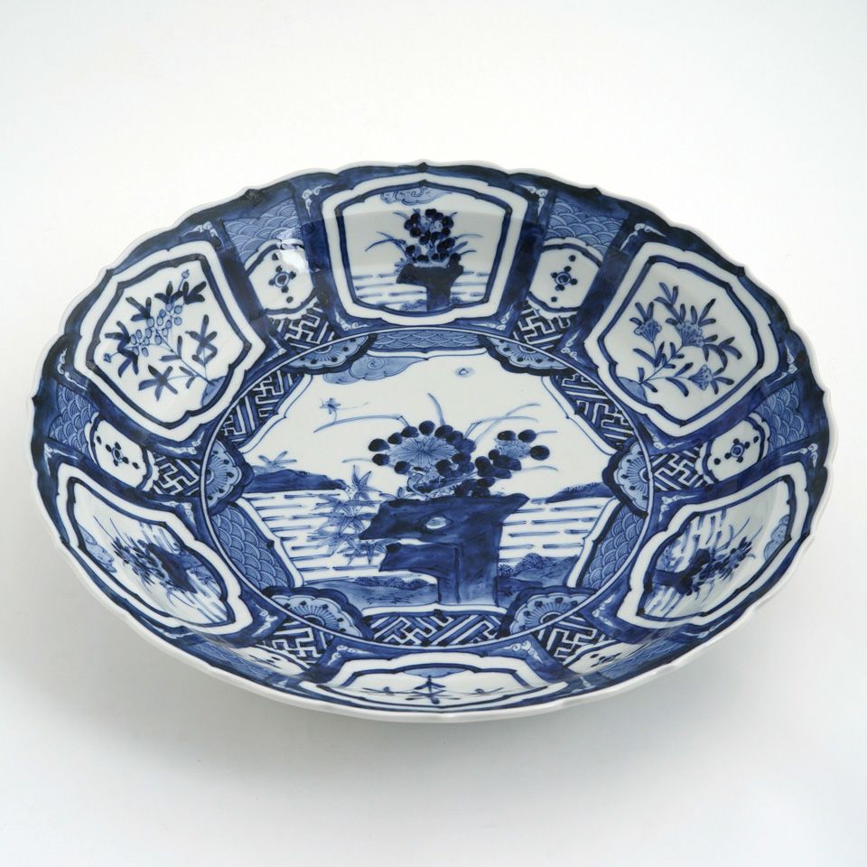 【極美品】青瓷緋色芙蓉手鉢・海老ケ 瀬保作 4枚セット 山本長左（やまもとちょうざ） 【山本長左】中鉢 陽刻芙蓉手〈1個
