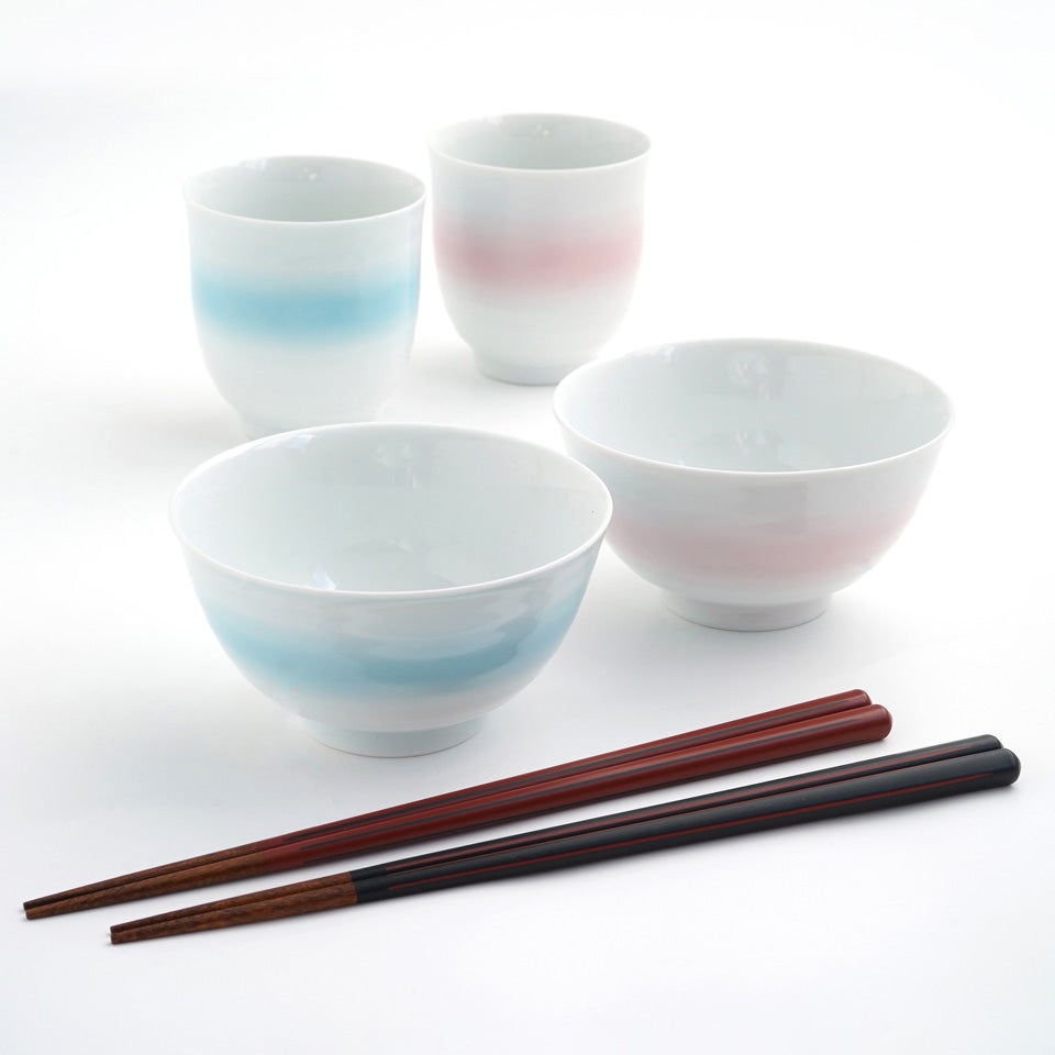 【新品未使用】たち吉　みやこ 夫婦揃〈茶碗2個・湯呑2個〉 京焼・清水焼 シリーズ以外・その他 菊菱 夫婦揃〈茶碗2個・湯呑2個〉 美濃焼 |皿や