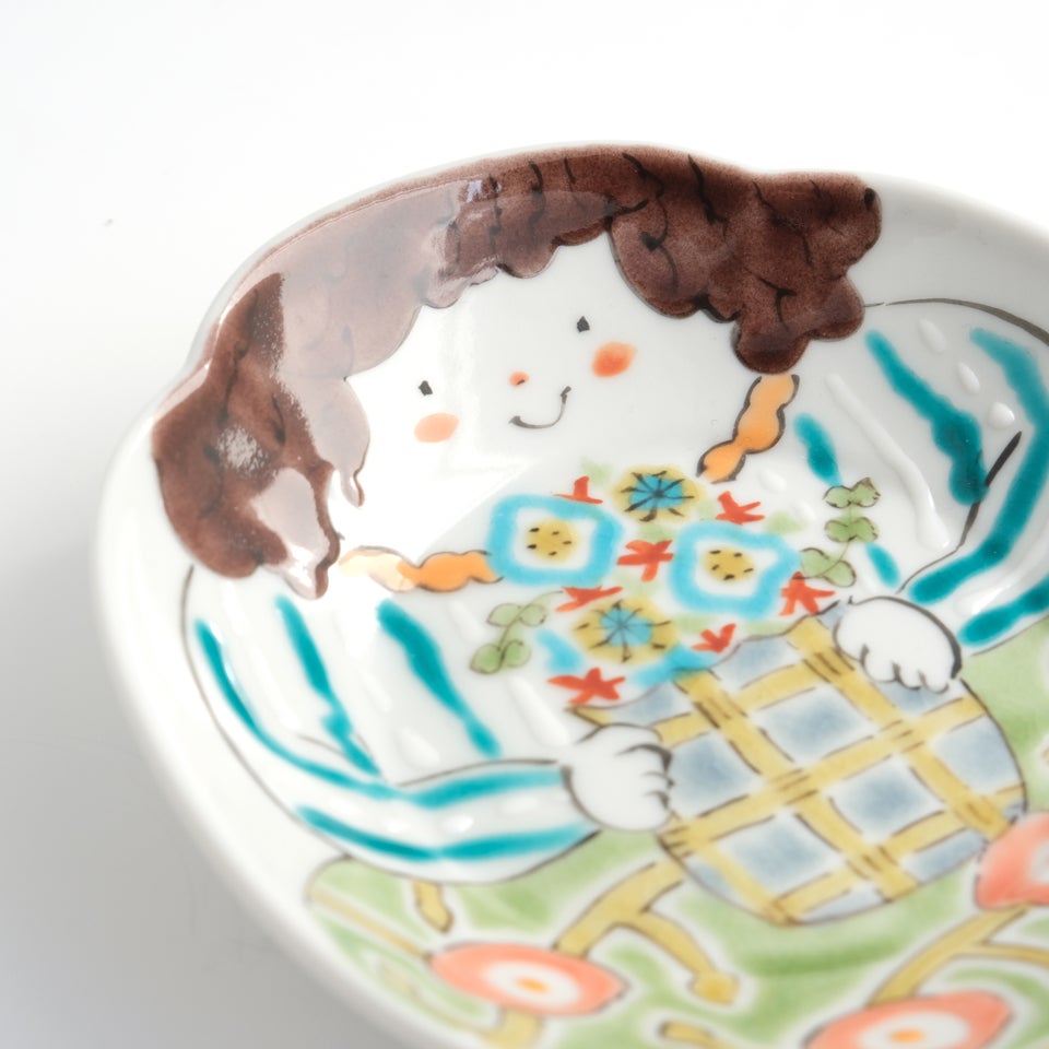 もりのももみ 【もりのももみ】モッコ小皿 花屋のむすめA〈1枚〉 |皿や