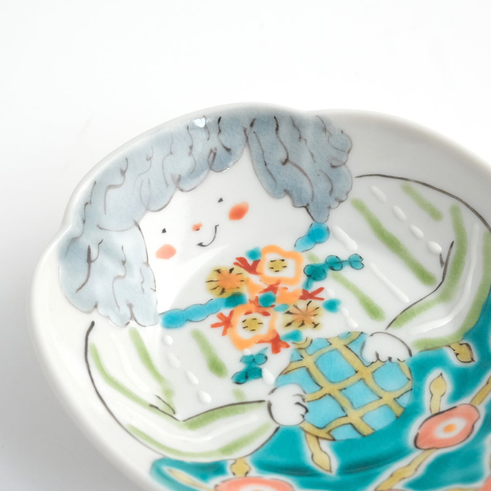 もりのももみ 【もりのももみ】モッコ小皿 花屋のむすめB〈1枚〉 |皿や