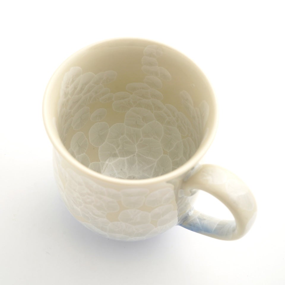 花結晶 【京焼・清水焼】花結晶 ペアマグカップ（白地青赤）〈2個