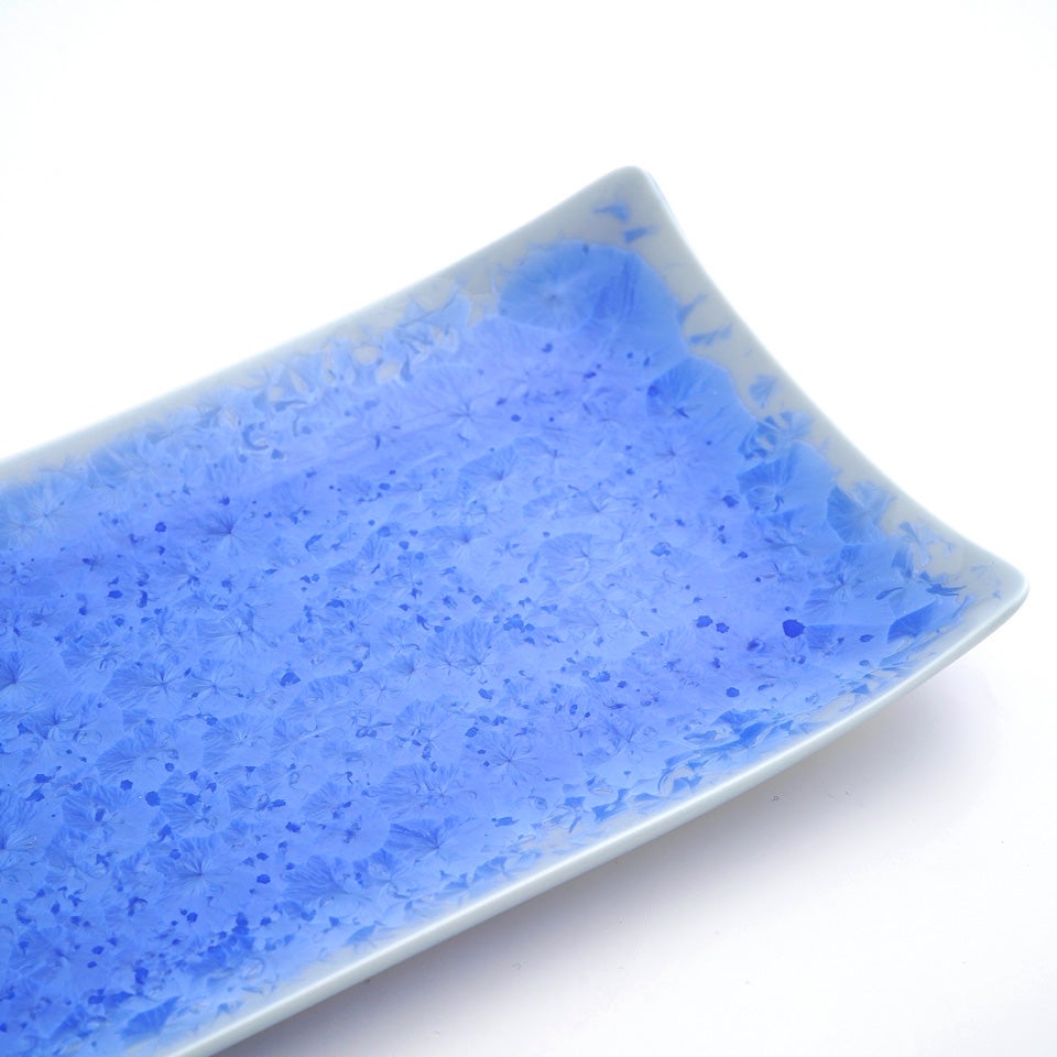 花結晶 【京焼・清水焼】花結晶 長皿（青）〈1枚〉 |皿や鉢など和食器