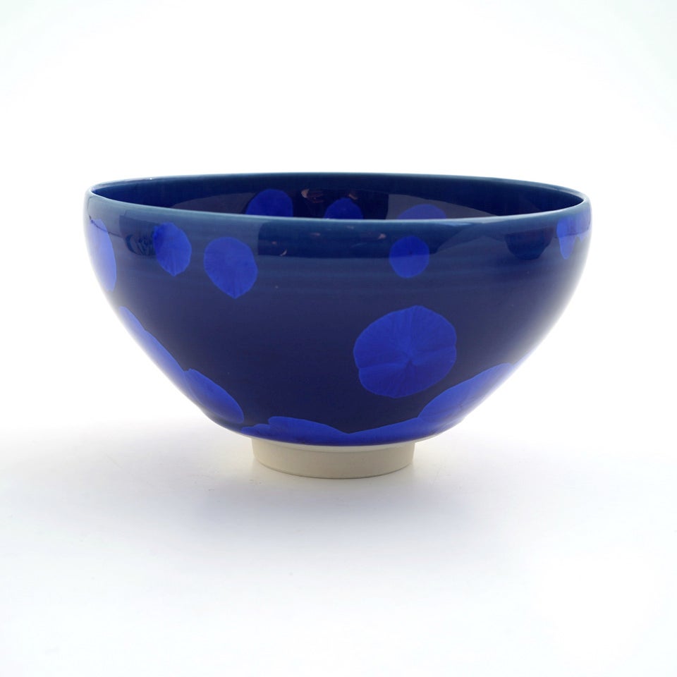 花結晶 【京焼・清水焼】花結晶（瑠璃） 抹茶碗〈1個〉 |皿や鉢など和