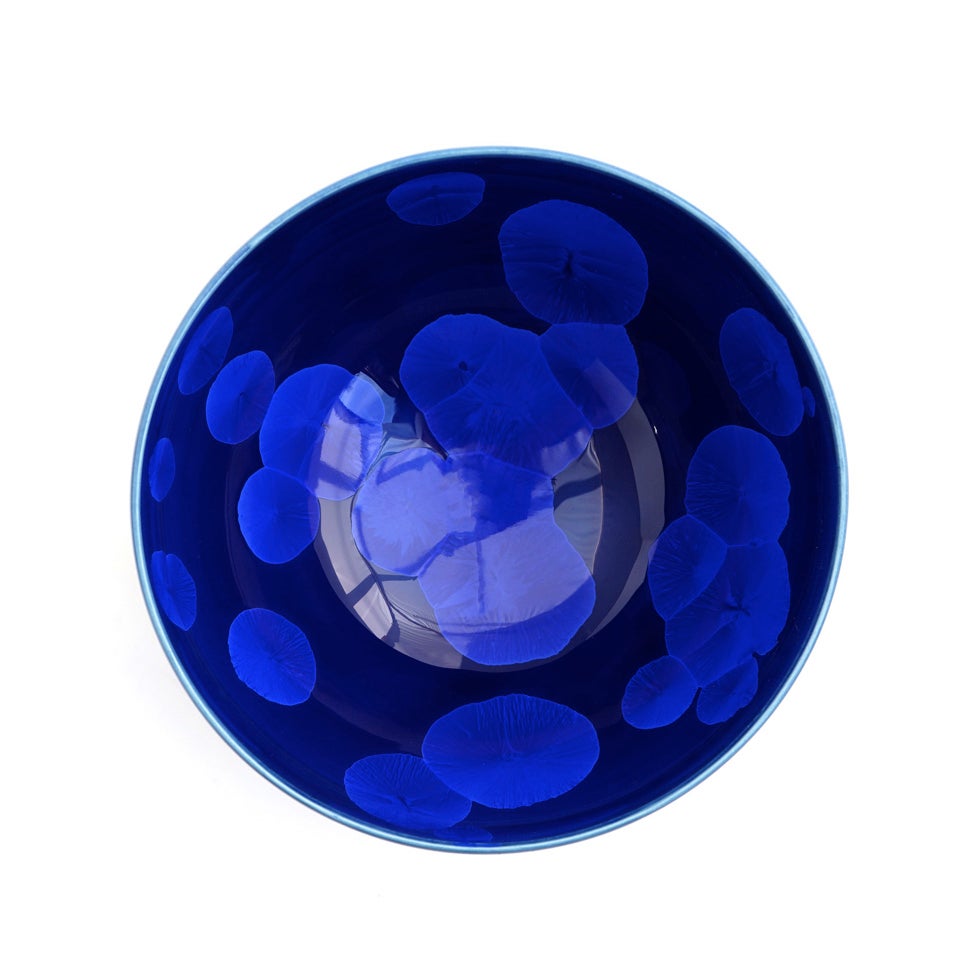 京焼 陶器 灰皿 花柄 伝統工芸品 花結晶 【京焼・清水焼】花結晶（瑠璃） 抹茶碗〈1個〉 |皿や鉢など和