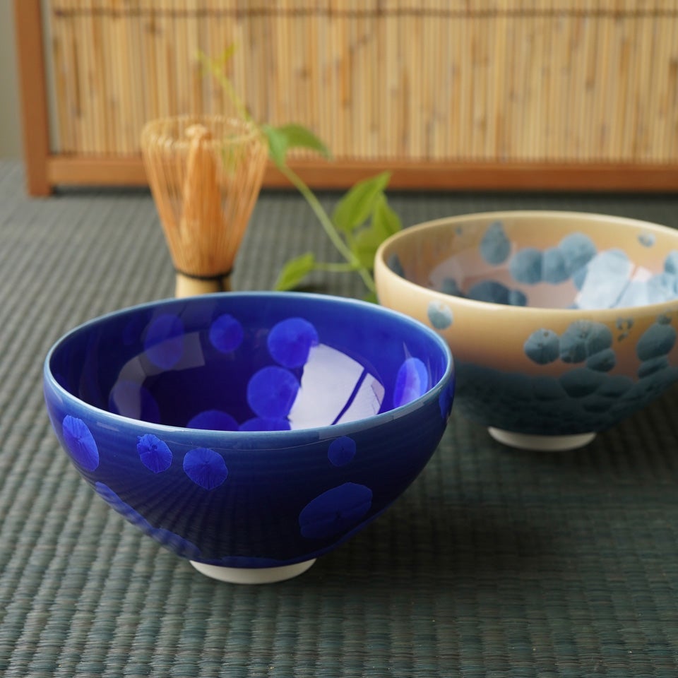 花結晶 【京焼・清水焼】花結晶（瑠璃） 抹茶碗〈1個〉 |皿や鉢など和
