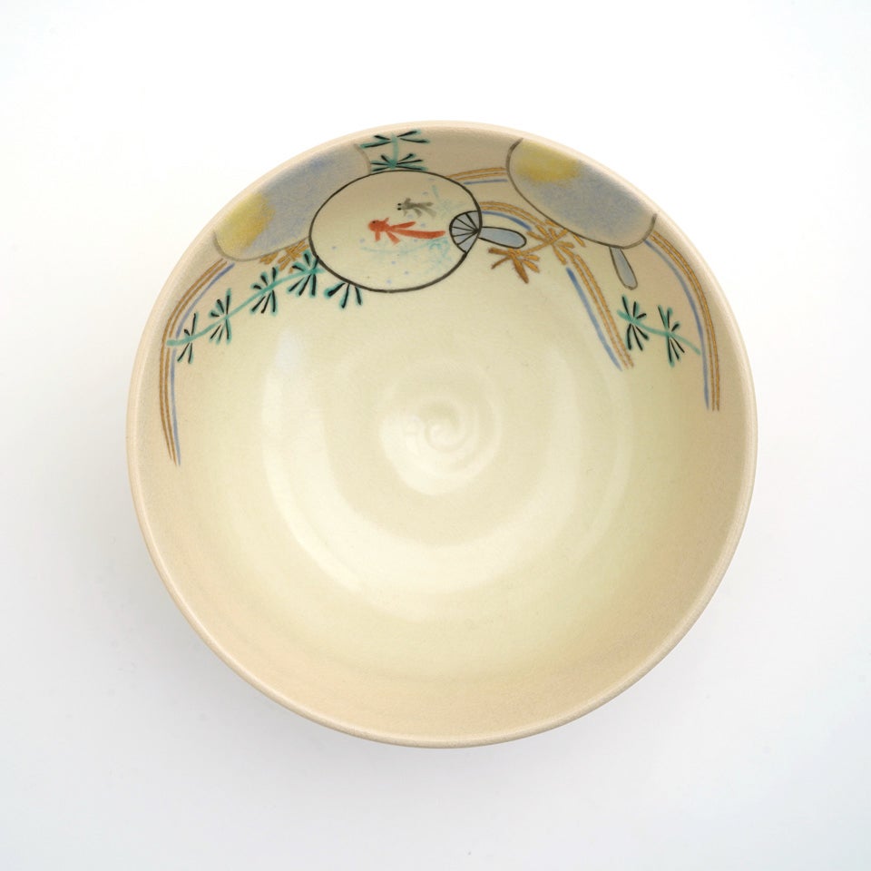 京焼・清水焼（京都府） 【京焼・清水焼】うちわ金魚 抹茶碗〈1個