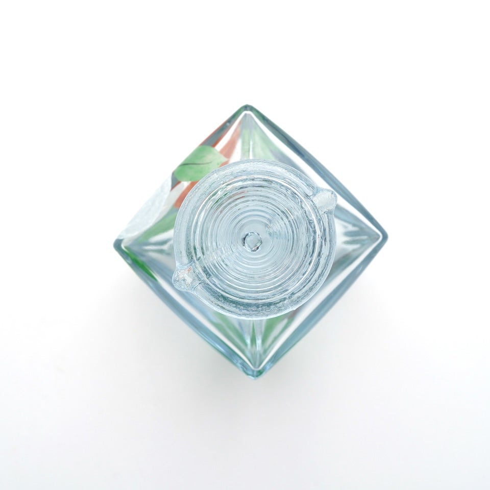京の色絵ガラス 【京絵付け】ミニ醤油差し 角 椿〈1個〉 |皿や鉢など和