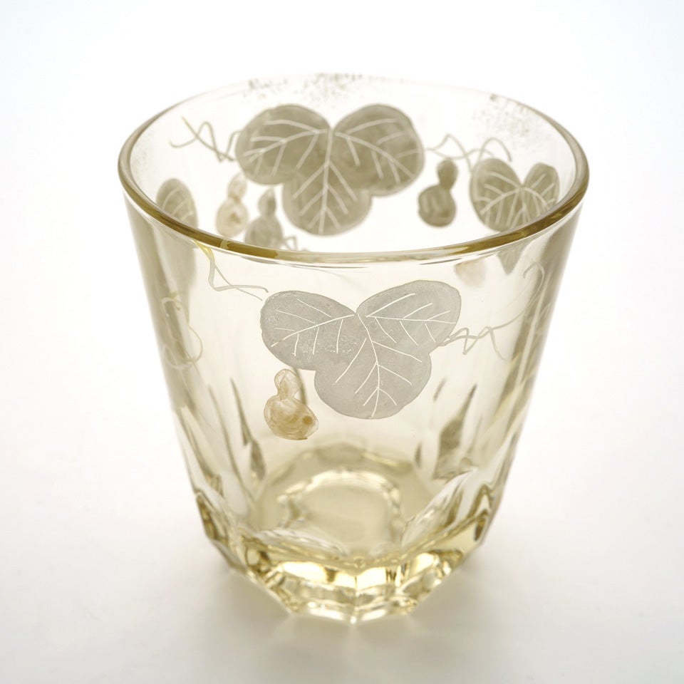 京の色絵ガラス 【京絵付け】セピア焼酎グラス 瓢箪〈1個〉 |皿や鉢