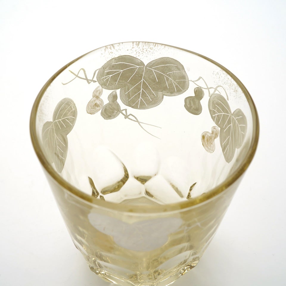 京の色絵ガラス 【京絵付け】セピア焼酎グラス 瓢箪〈1個〉 |皿や鉢