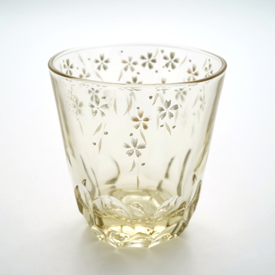 京の色絵ガラス 【京絵付け】セピア焼酎グラス 枝垂桜〈1個〉 |皿や鉢