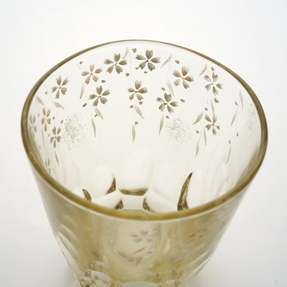 京の色絵ガラス 【京絵付け】セピア焼酎グラス 枝垂桜〈1個〉 |皿や鉢
