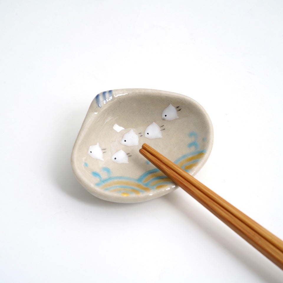 京焼・清水焼（京都府） 【京焼・清水焼】波千鳥 貝箸置〈5個〉 |皿や