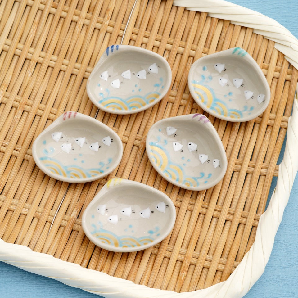 京焼・清水焼（京都府） 【京焼・清水焼】波千鳥 貝箸置〈5個〉 |皿や