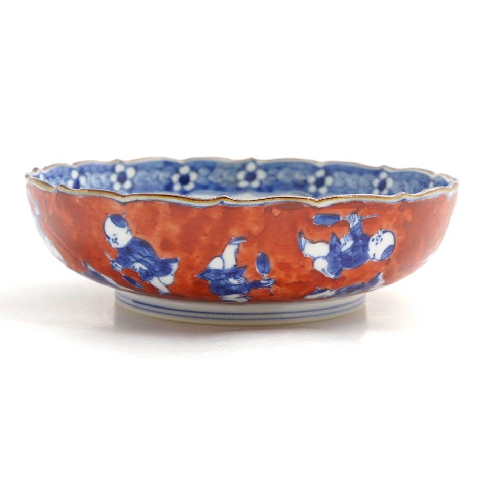 おまとめ買いSALE 【おまとめSALE】【京焼・清水焼】赤濃唐人 菓子鉢