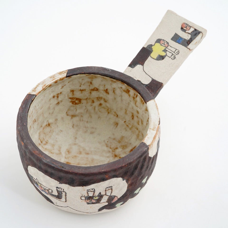 高山愛さん陶器片手鍋　処分価格送料キャンペーン中迄 高山愛（たかやまあい） 【高山愛】片手鍋 B（直火のみ）〈1個〉 |皿や