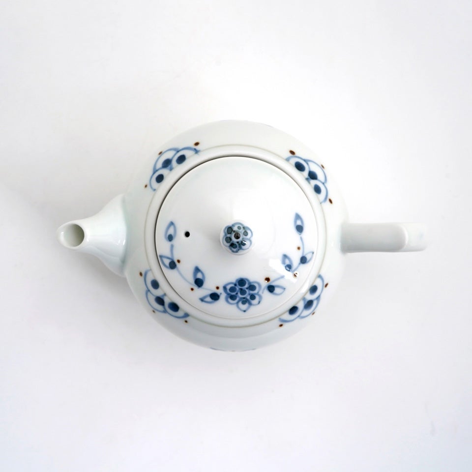 急須　滃軒窯 (蓬莱堂　杉江滃軒)　袋形　花つまみ　茶注　陶器　茶道具【SA1】 徳七窯（とくしちがま） 【徳七窯】つる花唐草 ポット〈1個〉 |皿や鉢