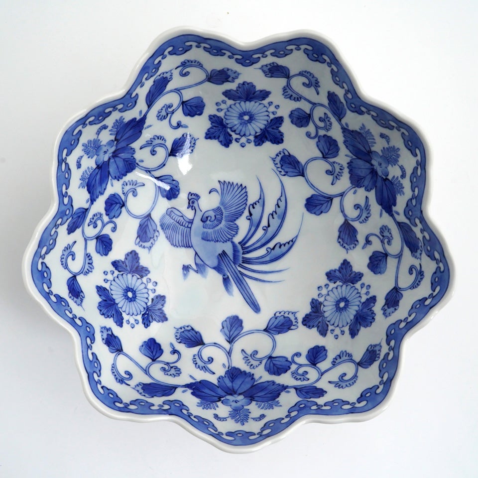 椿窯 【椿窯】鳳凰菊唐草文（彷 周平衛）大鉢〈1個〉 |皿や鉢など和