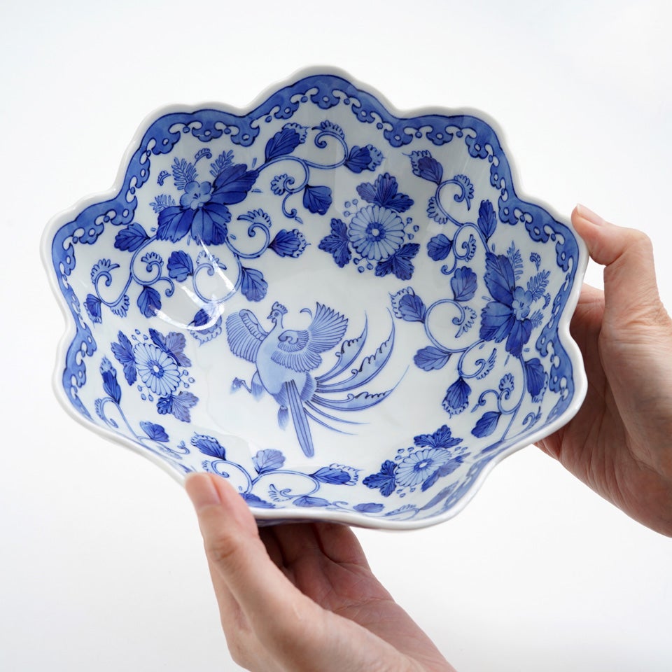 椿窯 【椿窯】鳳凰菊唐草文（彷 周平衛）大鉢〈1個〉 |皿や鉢など和