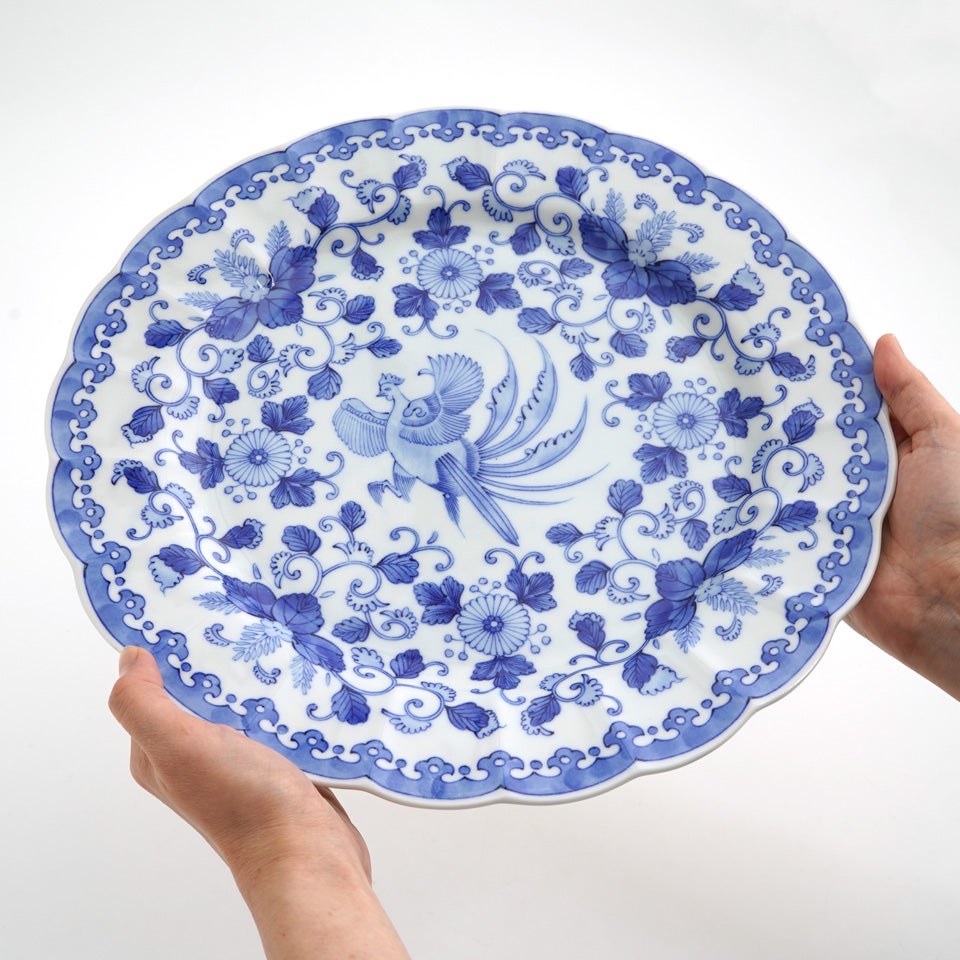 食器　皿2枚セット　百貨店購入 椿窯 【椿窯】鳳凰菊唐草文（彷 周平衛）大皿〈1枚〉 |皿や鉢など和