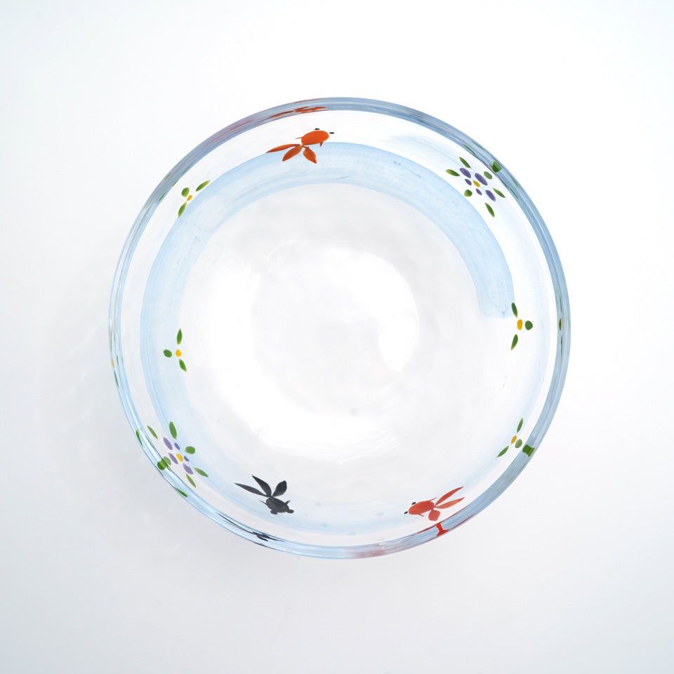 京の色絵ガラス 【京絵付け】京の色絵ガラス 金魚 ボール中〈1個〉 |皿
