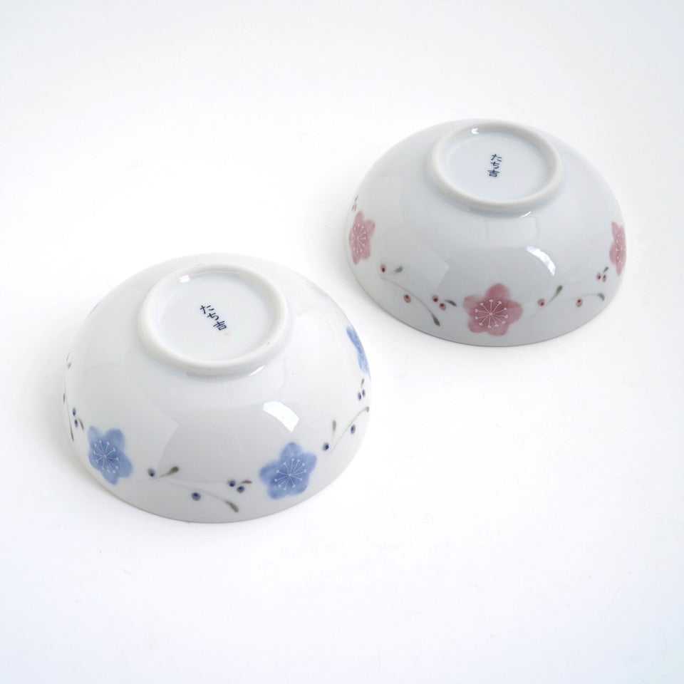 シリーズ以外・その他 【おまとめSALE】草花文様 ペア豆鉢（梅P・B