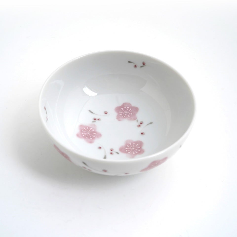 八角鉢 八角皿 九谷 花草 草花 果実 ザクロ その1 シリーズ以外・その他 【おまとめSALE】草花文様 ペア豆鉢（梅P・B