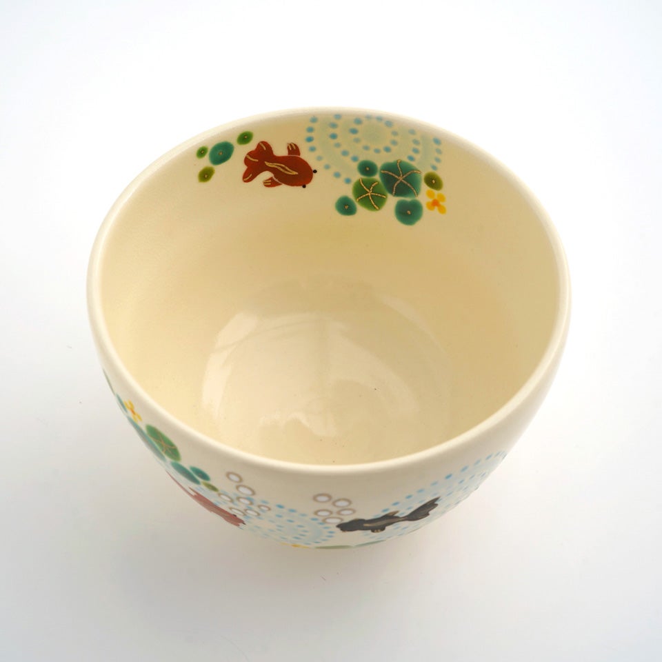 京焼・清水焼（京都府） 【京焼・清水焼】金魚と蓮 抹茶碗〈1個〉 |皿