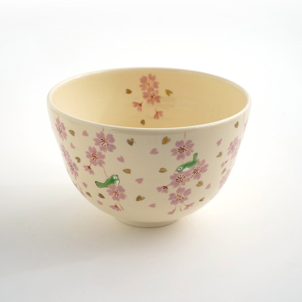 京焼・清水焼（京都府） 【京焼・清水焼】メジロ桜 抹茶碗〈1個〉 |皿