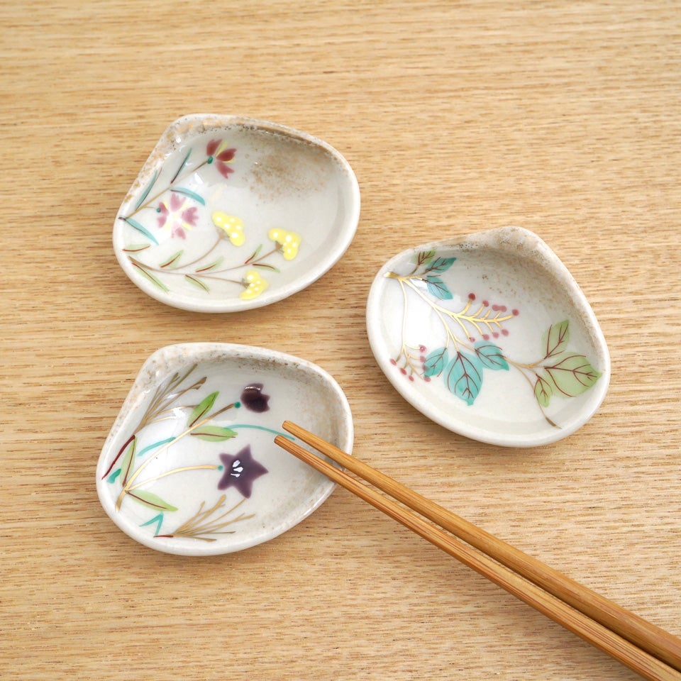 京焼・清水焼（京都府） 【京焼・清水焼】秋の七草 貝形箸置〈5個