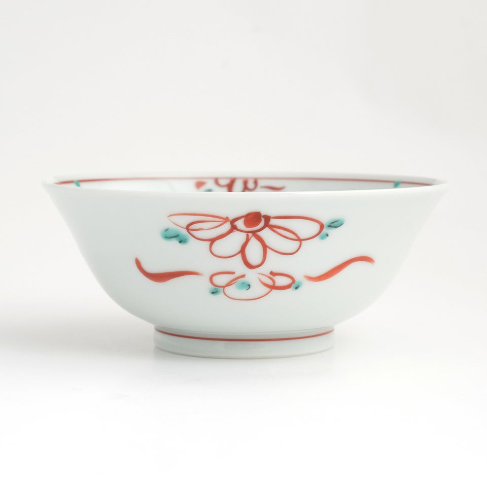 のっけ茶碗 のっけ茶碗 花赤絵〈1個〉波佐見焼 |皿や鉢など和食器の