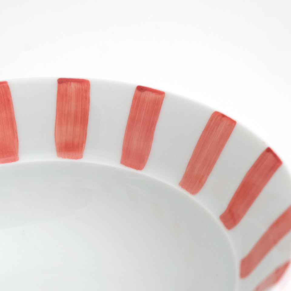 のっけ茶碗 のっけ茶碗 格子 赤〈1個〉波佐見焼 |皿や鉢など和食器の